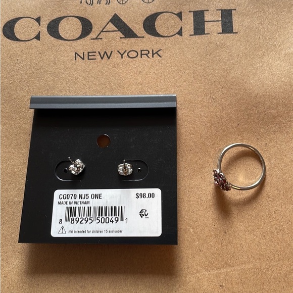 Coach ring/earring set - Picture 3 of 3